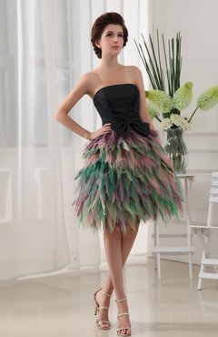 Non Traditional Mother Of The Bride Dresses Uwdress Black Cute A Line Sleeveless Satin Tiered Graduation Dresses