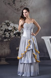 Elegant A-line Strapless Sleeveless Floor Length Pleated Prom Dresses