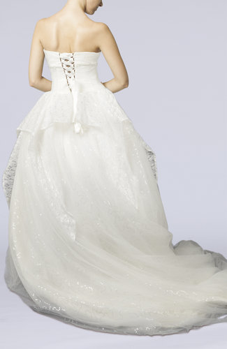 Cinderella Church Ball Gown Sweetheart Chapel Train Paillette Bridal Gowns 