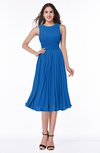 Royal Blue Elegant One Shoulder Sleeveless Silk Like Satin Floor Length
