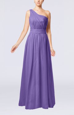 Lilac Modest Sleeveless Zipper Chiffon Floor Length Evening Dresses