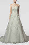 Elegant Hall A-line Strapless Sleeveless Organza Bridal Gowns