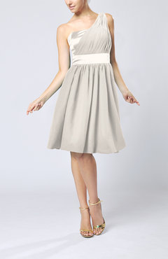 Off White Modern A-line One Shoulder Sleeveless Chiffon Bridesmaid Dresses