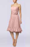 Romantic A-line Sweetheart Zip up Chiffon Knee Length Homecoming Dresses