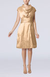 Modern Jewel Short Sleeve Taffeta Knee Length Bridesmaid Dresses