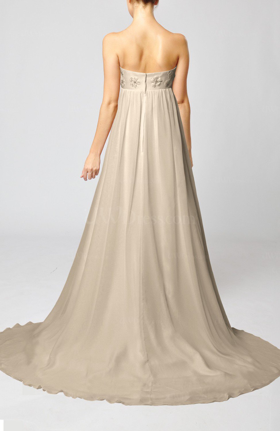 chiffon gown with train