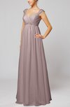 Elegant Hall Queen Anne Sleeveless Zipper Floor Length Sequin Bridal Gowns