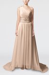 Modest Outdoor Sheath Chiffon Court Train Pleated Bridal Gowns