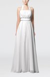 Elegant Destination Empire Halter Sleeveless Chiffon Floor Length Bridal Gowns