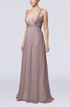 Simple Hall Empire Thick Straps Floor Length Beaded Bridal Gowns