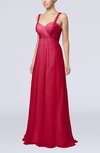 Simple Hall Empire Thick Straps Floor Length Beaded Bridal Gowns