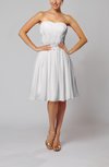 Cute Garden A-line Sleeveless Knee Length Paillette Bridal Gowns
