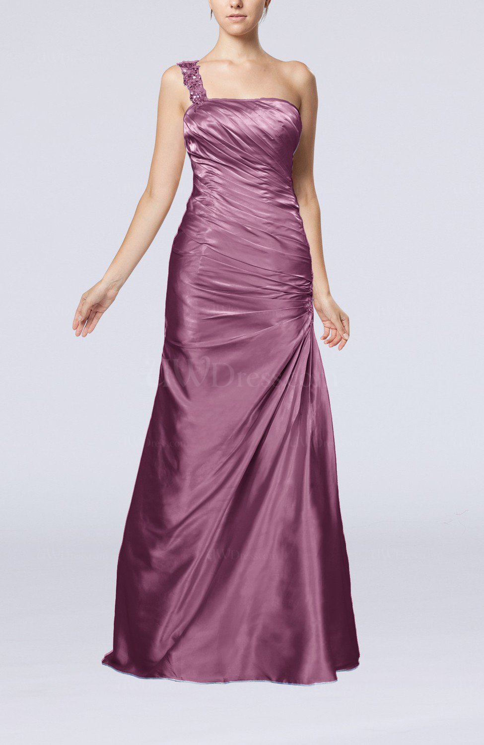 Argyle Purple Gorgeous Column Sleeveless Zip up Silk Like Satin Floor ...