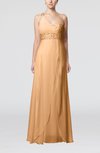 Elegant Hall Sleeveless Zipper Chiffon Floor Length Sequin Bridal Gowns