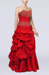 Luxury A-line Sleeveless Lace up Taffeta Rhinestone Evening Dresses