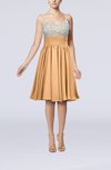 Modest Thick Straps Sleeveless Chiffon Beaded Cocktail Dresses