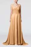 Elegant A-line Zipper Chiffon Court Train Sequin Evening Dresses