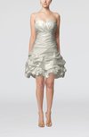 Cute Hall A-line Sleeveless Taffeta Short Pick up Bridal Gowns