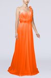 Elegant Garden Empire One Shoulder Lace up Chiffon Flower Bridal Gowns