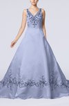 Modest Outdoor A-line Sleeveless Zipper Chapel Train Embroidery Bridal Gowns