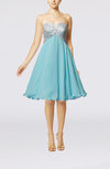 Romantic A-line Sleeveless Chiffon Knee Length Embroidery Party Dresses