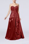 Luxury Sweetheart Zipper Taffeta Floor Length Ruffles Evening Dresses