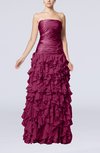 Modern A-line Zip up Chiffon Floor Length Tiered Evening Dresses