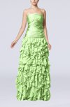 Modern A-line Zip up Chiffon Floor Length Tiered Evening Dresses