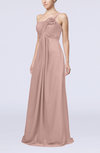 Simple One Shoulder Sleeveless Zipper Chiffon Pleated Mother of the Bride Dresses