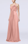 Simple One Shoulder Sleeveless Zipper Chiffon Pleated Mother of the Bride Dresses