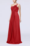 Simple One Shoulder Sleeveless Zipper Chiffon Pleated Mother of the Bride Dresses