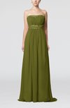 Elegant Empire Sweetheart Chiffon Brush Train Beaded Evening Dresses