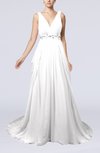Elegant Garden A-line Sleeveless Backless Chapel Train Bridal Gowns