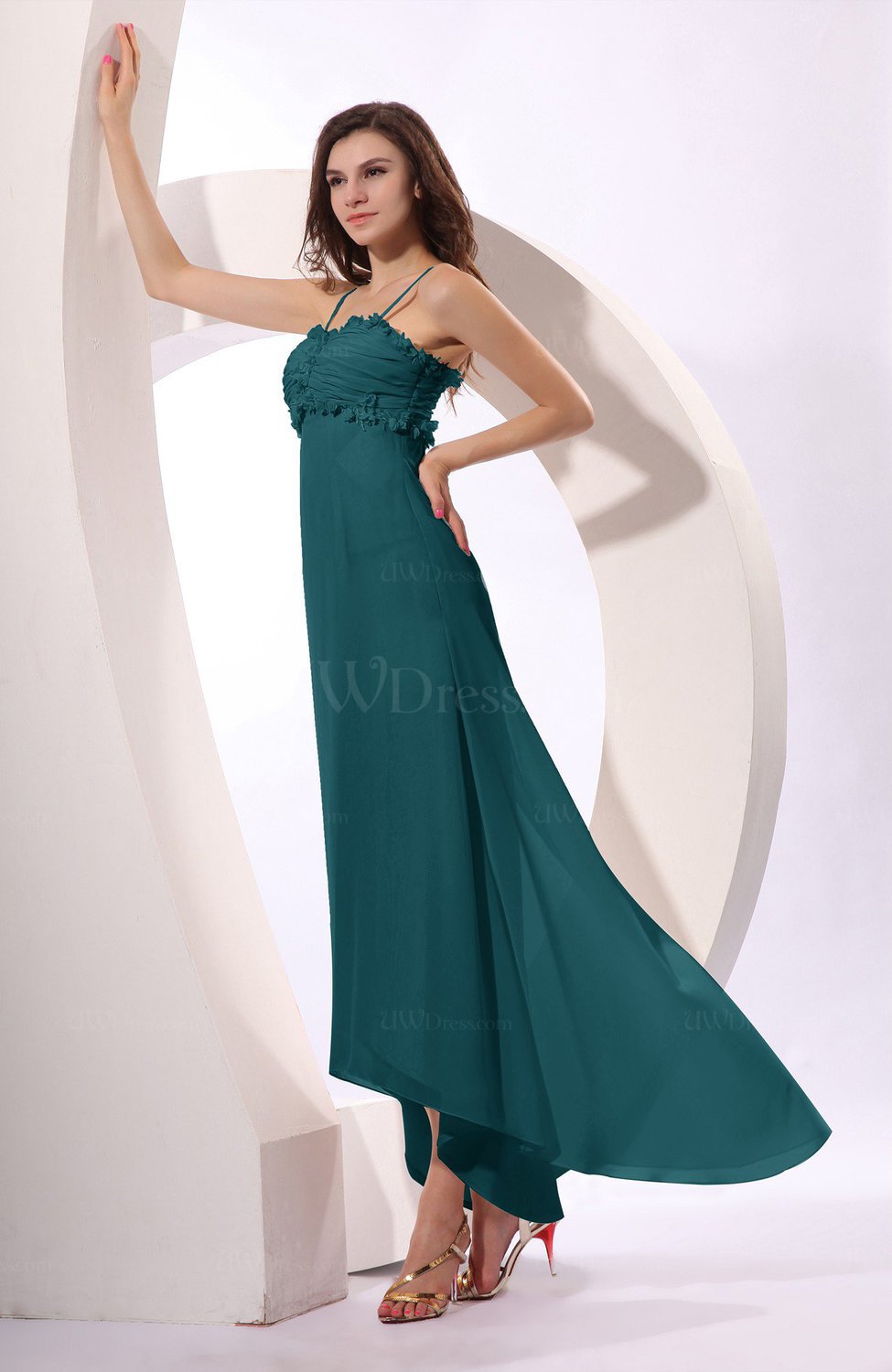 evening gown with ruching
