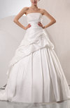 Disney Princess Church Sleeveless Lace up Taffeta Chapel Train Pleated Bridal Gowns