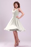 Cute A-line Sleeveless Chiffon Knee Length Ruching Bridesmaid Dresses