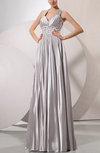 Glamorous Hall Halter Sleeveless Silk Like Satin Floor Length Bridal Gowns