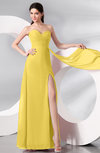 Plain Sleeveless Zip up Chiffon Floor Length Prom Dresses