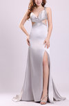 Gorgeous Thick Straps Criss-cross Straps Elastic Woven Satin Sequin Prom Dresses
