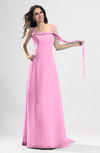Simple Column Thick Straps Sleeveless Chiffon Pleated Wedding Guest Dresses