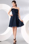 Plain A-line Strapless Sleeveless Zipper Knee Length Homecoming Dresses