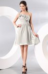 Plain A-line Strapless Sleeveless Zipper Knee Length Homecoming Dresses