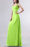 Elegant Empire Thick Straps Chiffon Floor Length Ruching Evening Dresses