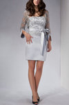 Elegant Sheath Sleeveless Satin Mini Bow Wedding Guest Dresses