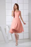 Plain A-line V-neck Sleeveless Knee Length Prom Dresses