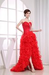 Romantic A-line Sweetheart Sleeveless Zip up Hi-Lo Prom Dresses