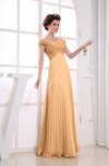 Vintage Empire Short Sleeve Zipper Chiffon Floor Length Bridesmaid Dresses