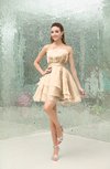 Simple A-line Strapless Sleeveless Organza Mini Cocktail Dresses