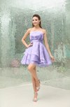 Simple A-line Strapless Sleeveless Organza Mini Cocktail Dresses