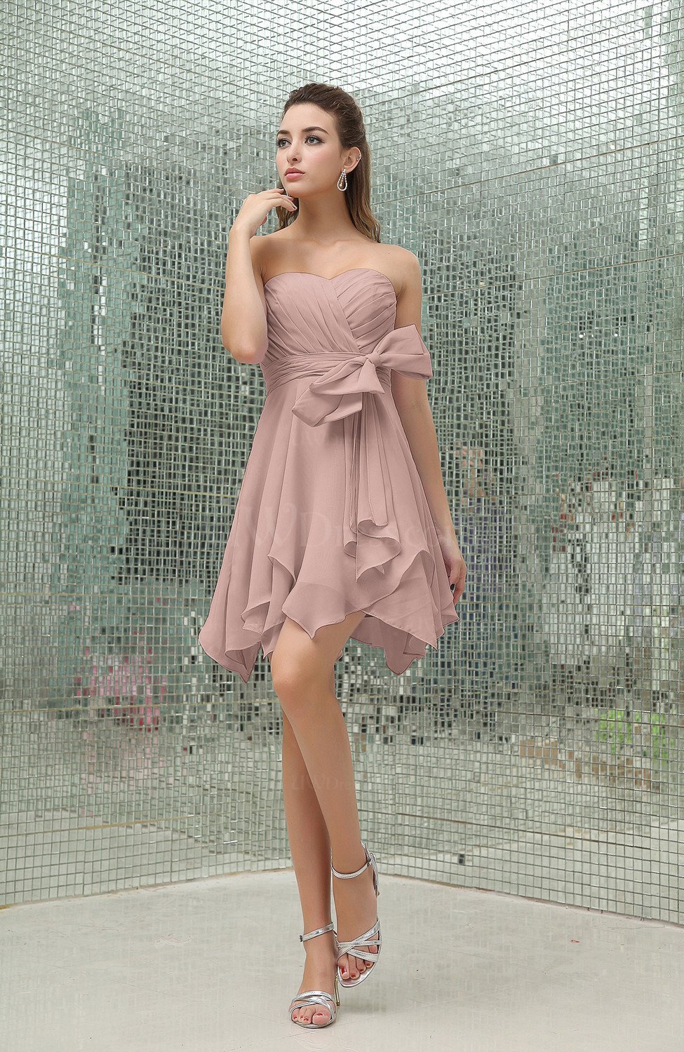dusty rose mini dress